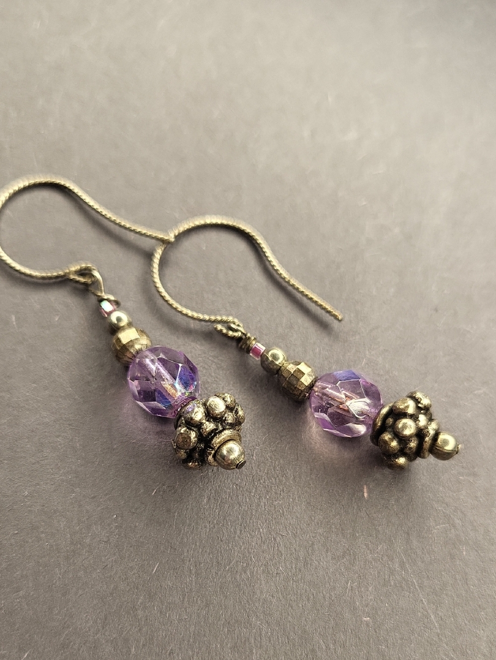 Vintage Purple Crystal Earrings